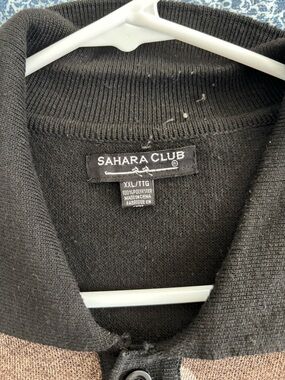 Sahara Club Men's Black and Brown Cardigan Sweater - XXL